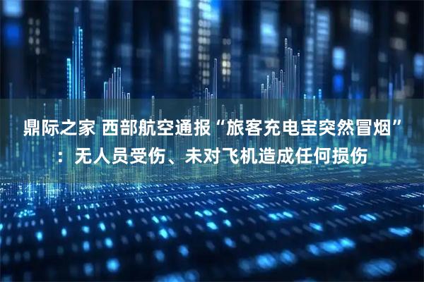 鼎际之家 西部航空通报“旅客充电宝突然冒烟”：无人员受伤、未对飞机造成任何损伤